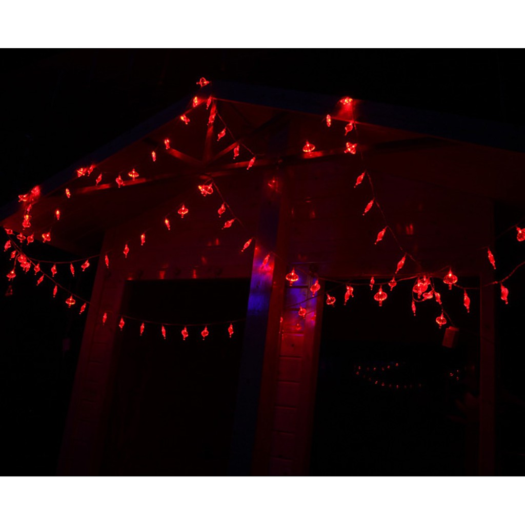 Dây đèn led hình đèn lồng trang trí tết năm mới quán cà phê trà chanh trà sữa GIVASOLAR GV-LSL