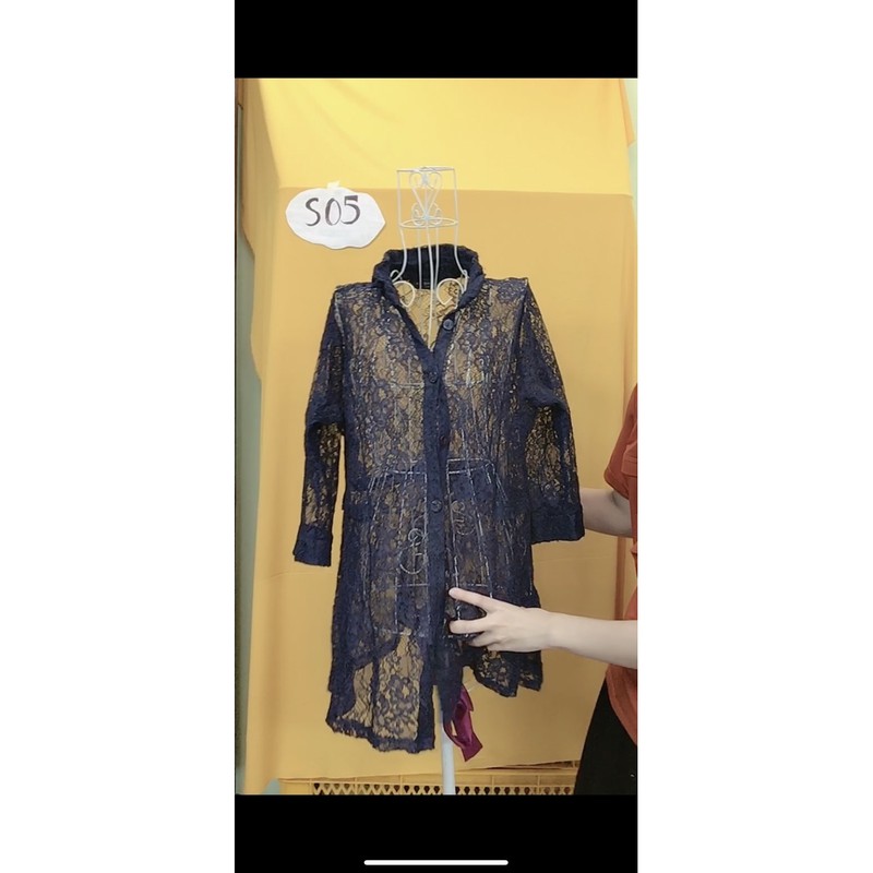 áo somi ren xuyên thấu dáng dài.S05