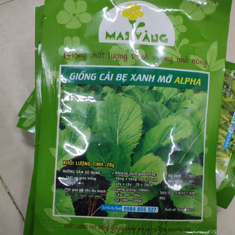 [Gói 20g] Hạt giống Cải bẹ xanh mỡ