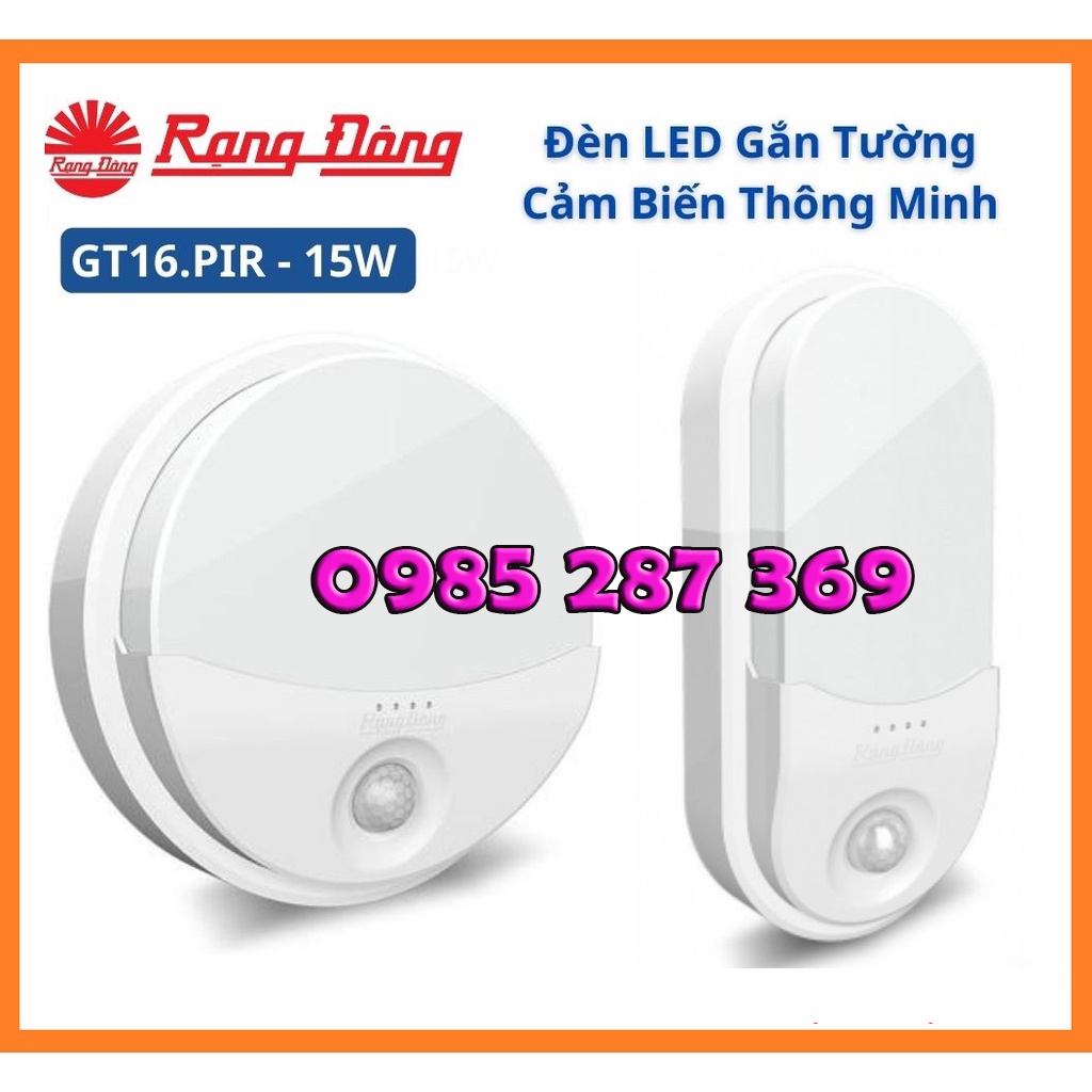 Đèn led cảm biến gắn tường Rạng Đông GT16.PIR 180/15W - 220x100/15W ,