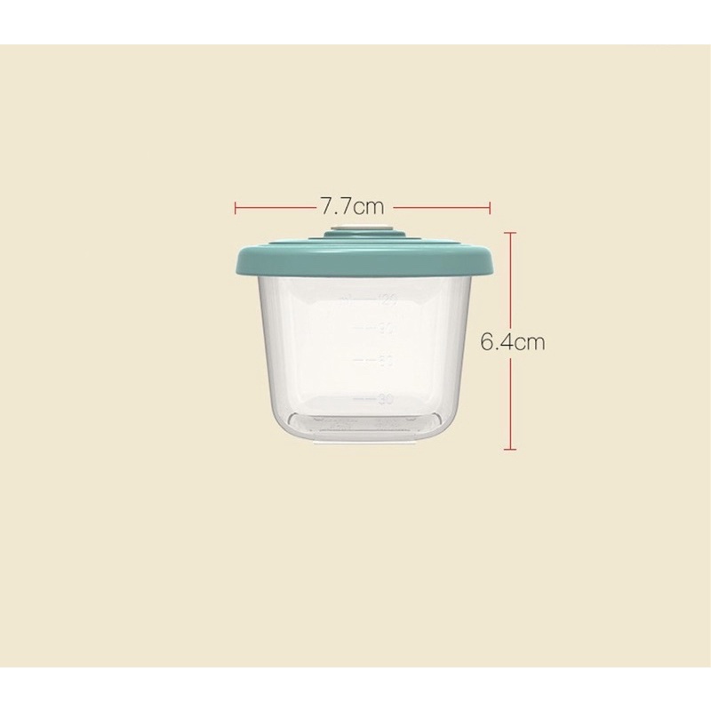 Hộp trữ đông, hộp trữ đồ ăn dặm cho bé 120ml Misuta, dùng được trong lò vi sóng, có đặt lịch ngày trữ đông