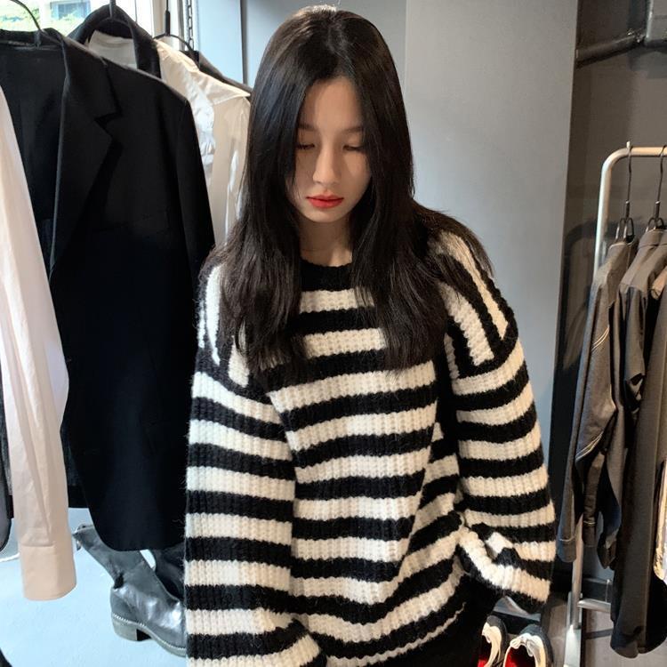 Áo Sweater Dày Chui Đầu Dáng Rộng Tay Dài Thời Trang Mùa Đông 2022 Mới T241