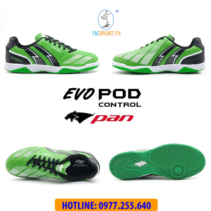(Tặng Túi Đựng + Vớ) Giày Đá Bóng Pan Thái ĐẾ IC EVO POD CONTROL (Chính Hãng) - Vicsport