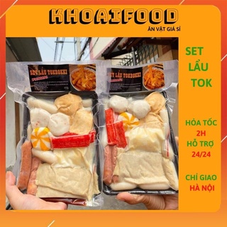 Set lẩu tokbokki phong cách lẩu bánh gạo Hàn Quốc ăn là mê ( khay 500gr )