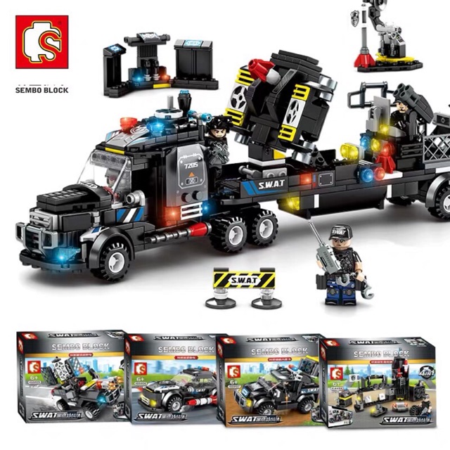 LEGO ĐỒ CHƠI CẢNH SÁT [BỘ 8 HỘP] - TẶNG QUÀ - NHỰA ABS AN TOÀN - LỖI 1 ĐỔI 1