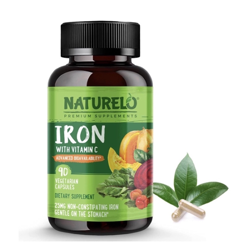 Viên chay bổ sung sắt organic NATURELO Vegan Iron 90 viên USA