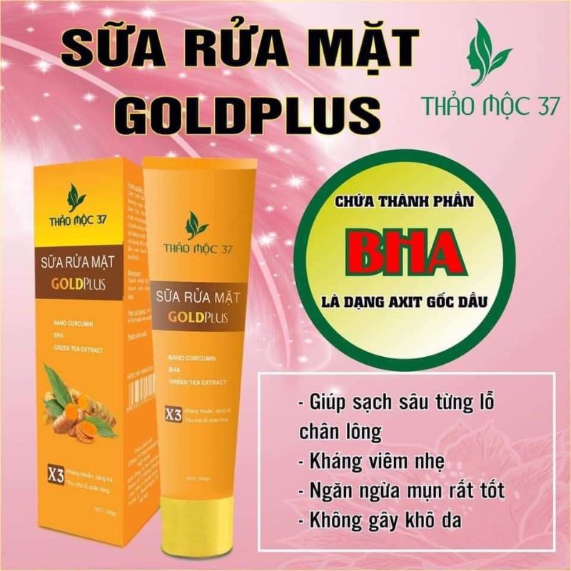 Sữa rửa mặt gold plus thảo mộc 37