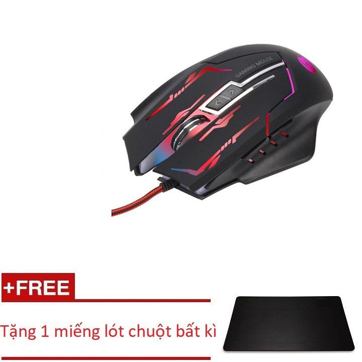 Khuyến mãi chuột gaming K1021 Led đẳng cấp + Tặng 1 lót chuột - Chuột chơi game - Gaming mouse - Chuột cho game thủ