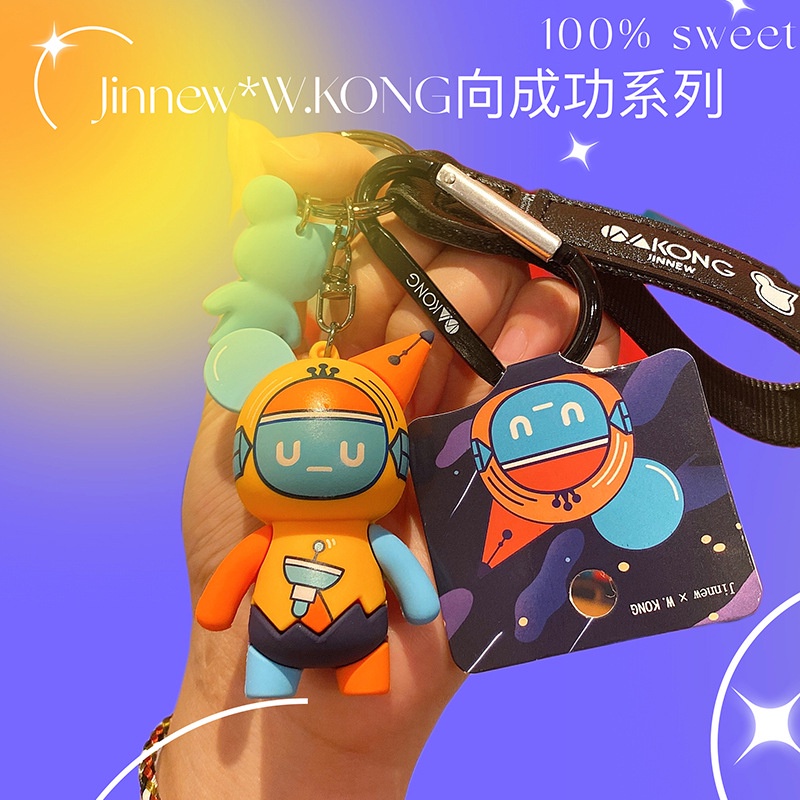 Móc Khóa Cặp Đôi Jinnew X W.KONG Chính Hãng Họa Tiết Wukong Series Graffiti