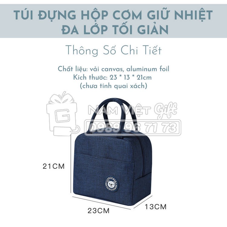 [Tự Chọn 10 Mẫu] Túi Đựng Hộp Cơm Giữ Nhiệt Đa Lớp Tối Giản