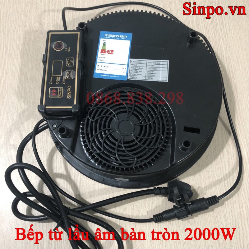Bếp từ lẩu âm bàn tròn SINPO chuyên dùng cho nhà hàng công suất 2000W