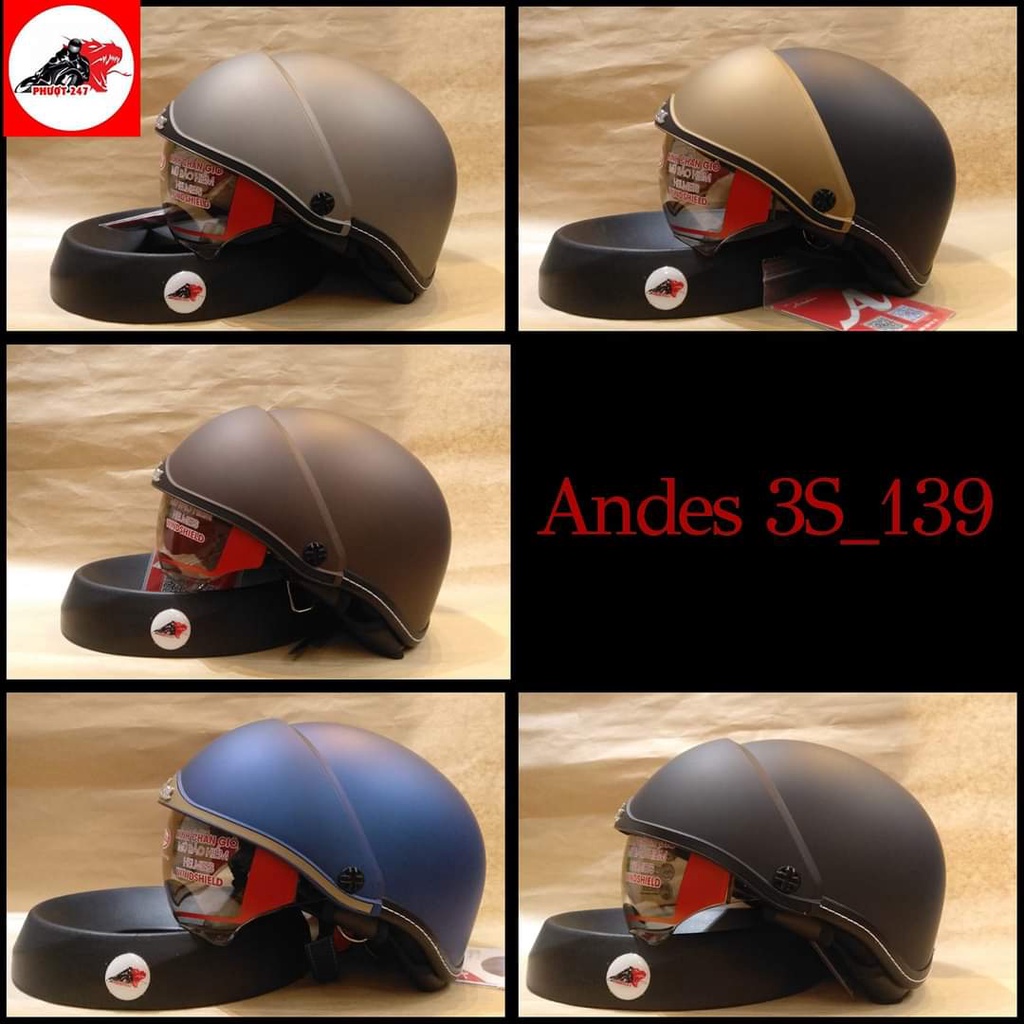 Nón bảo hiểm 1/2 - Andes 3S139