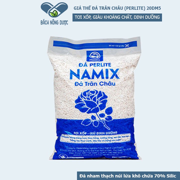 [GIÁ THỂ] Đá Trân Châu Perlite NAMIX Dạng Xốp Chuyên Dùng Làm Giá Thể Trồng Hoa Hông, Sen Đá, Rau Thủy Canh Túi 20 dm3