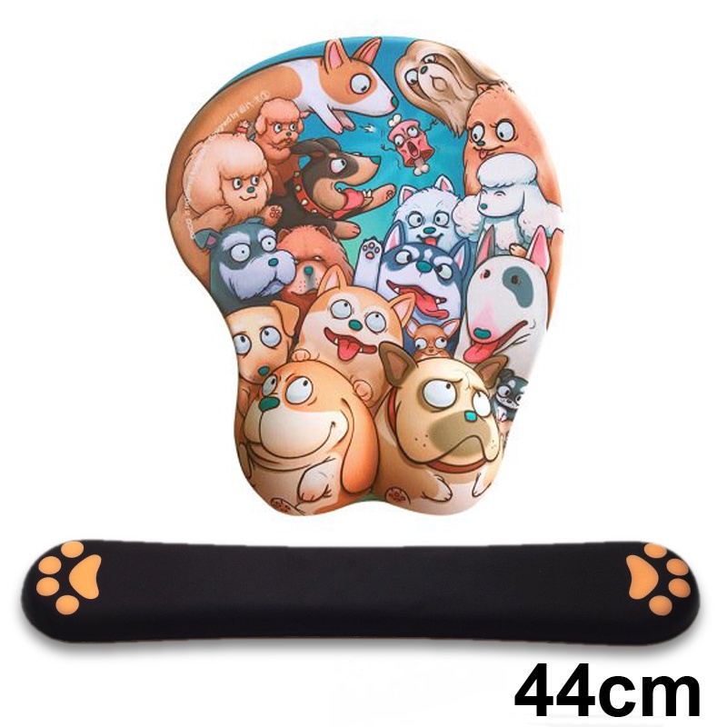 Bàn Di Chuột Đệm Tay Silicon 3D Mông Chó ( Kê Chuột Poodle, Corgi, Bull, Pug, Husky, Mouse Pad Anime ..) Lót Chuột Cute