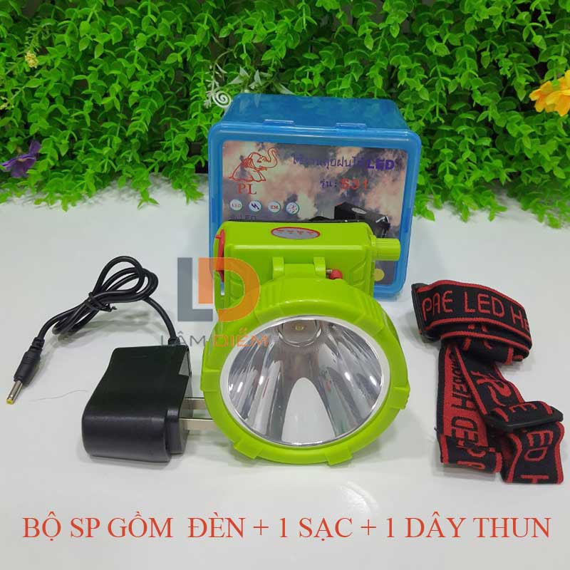 ĐÈN PIN SẠC USB ĐỘI ĐẦU CÔNG TẮC XOAY HIỂN THỊ PHẦN TRĂM PIN S31 [HÀNG THÁI]