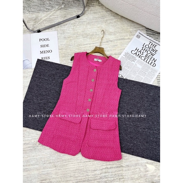 Áo Dạ Hồng Sát Nách