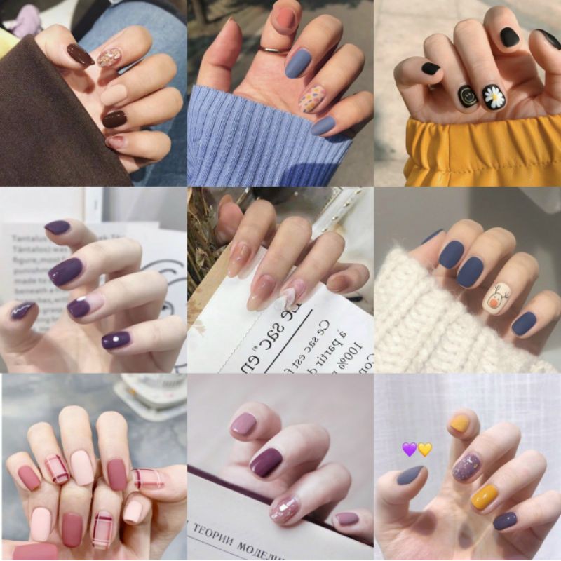 bộ 24 móng tay giả phong cách hàn quốc