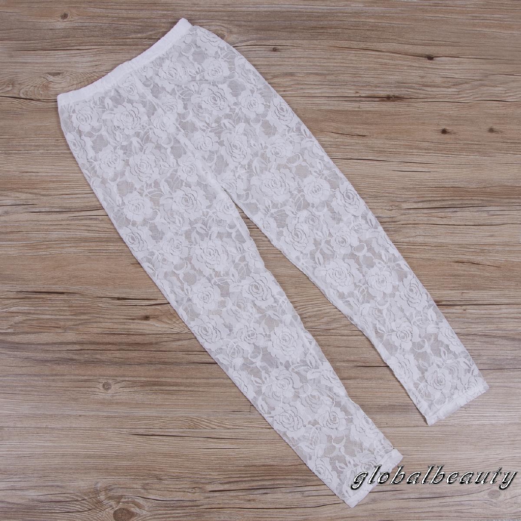 Quần legging nữ ren hoa hồng thời trang gợi cảm