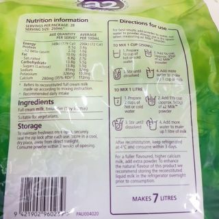 Sữa bột A2 Úc 1kg mẫu mới
