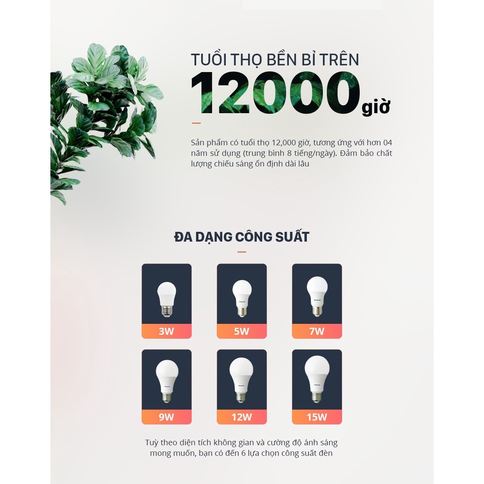 BÓNG ĐÈN LED BULB PANASONIC 3W - 5W - 7W - 9W - 12W - 15W NEO SERIES
