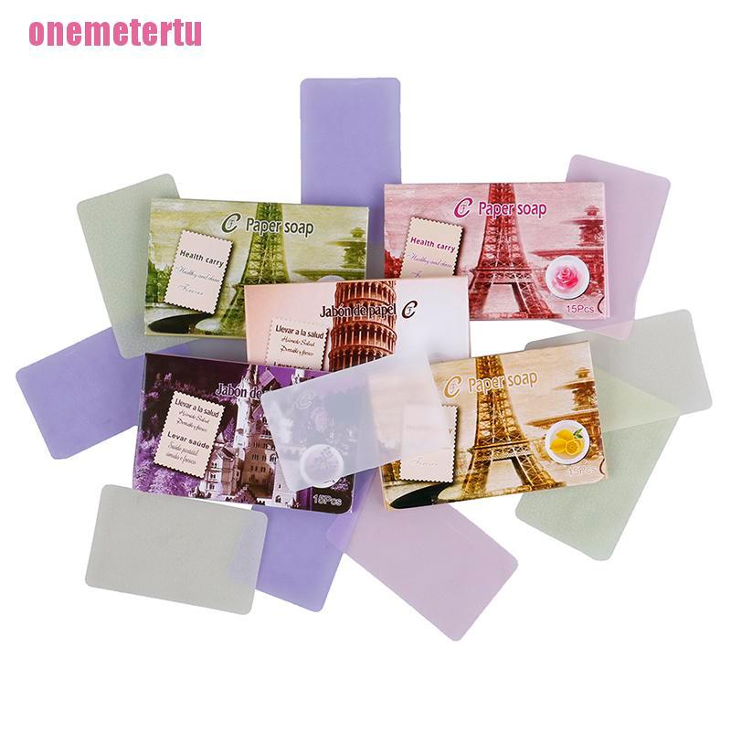 [Hàng mới về] Hộp 15 xà phòng giấy mini dùng 1 lần tiện lợi cho du lịch