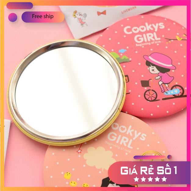 Gương mini TUVYSHOP Gương bỏ túi xinh xắn trang điểm nhỏ gọn đường kính 7,5cm