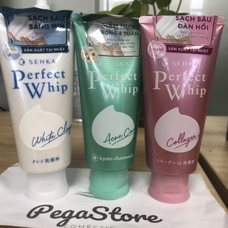 Sữa rửa mặt Nhật Bản tạo bọt Senka Perfect Whip 120g sữa rửa mặt da dầu, chống lão hóa, ngừa mụn