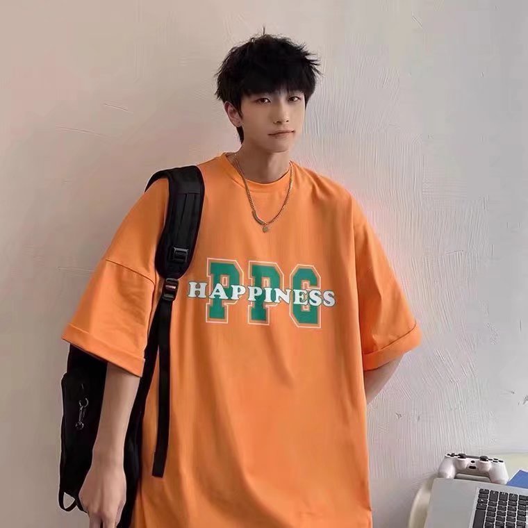 Áo Thun Tay Ngắn Dáng Rộng In Chữ Phong Cách Hip Hop Hàn Quốc Thời Trang Mùa Hè Cho Nam Giới Có Size M-5XL