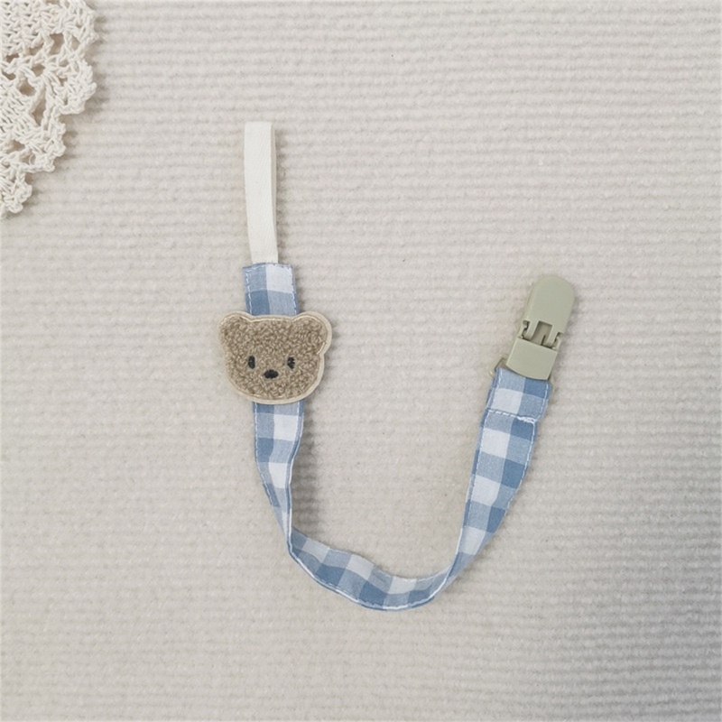 Kẹp Giữ Núm Vú Giả Bằng Nhựa Thêu Họa Tiết Gấu Hoạt Hình DIY