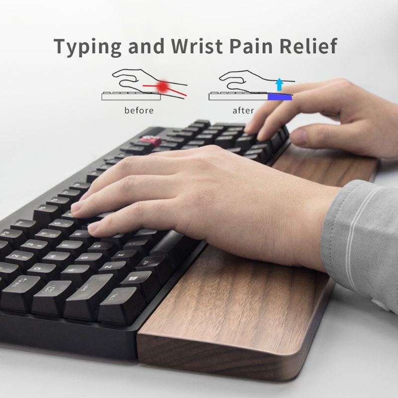 Đệm Cổ Tay Bằng Gỗ Óc Chó 61 87 104 Phím Tiện Dụng