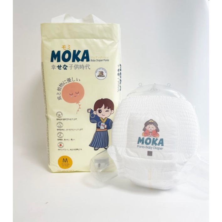 Tã Bỉm Quần Siêu Thấm Hút Moka Nhật Size M100/L100/Xl100/Xxl100/3Xl100