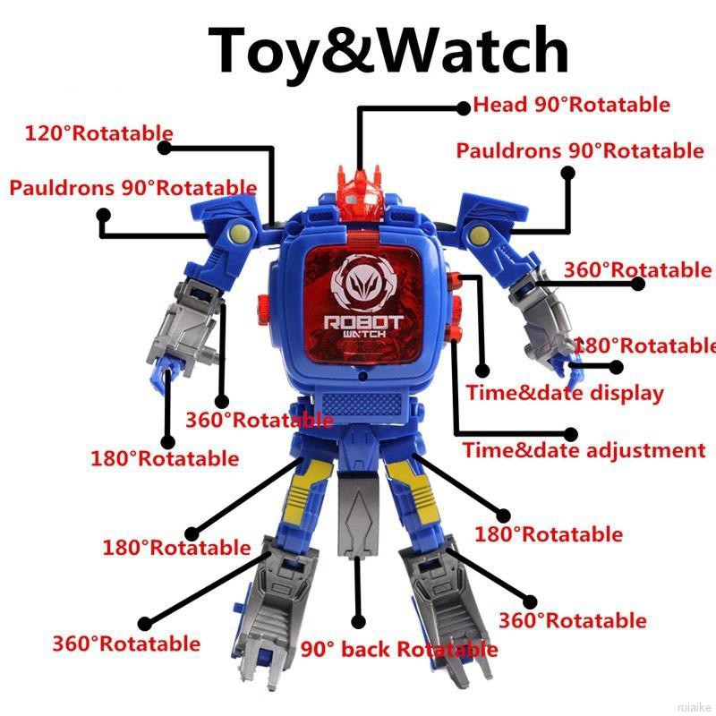 🍭 ruiaike 🍭 Magic Transformation Deformation Robot Watch Toys Cartoon Wristwatch for Kids Gifts