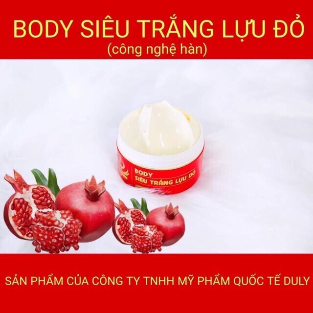 [rẻ vô địch]  Body siêu trắng lựu đỏ Duly (sale)