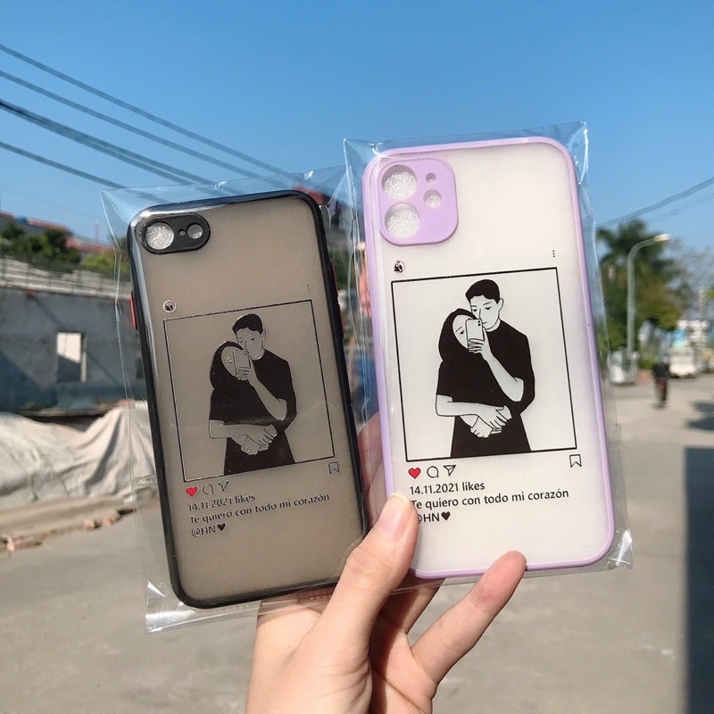 Ốp nhựa nhám basic bảo vệ cam in ảnh, vẽ lineart theo yêu cầu