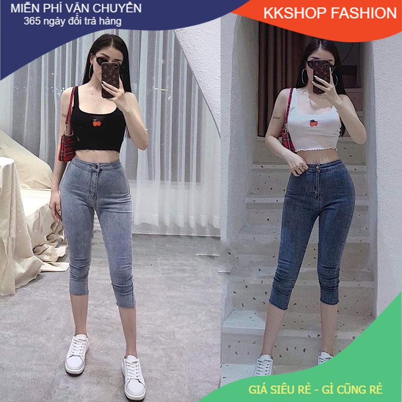 Quần jean nữ 9 tấc form ôm co giãn size đại từ 40kg đến 75kg thời trang jean nam nữ KKShopFashion