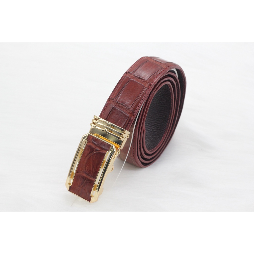 Thắt Lưng Da Cá Sấu Bản Liền Không Nối 4.0cm Songhan Leather MB89, Dây Lưng Mặt Khóa Tì Cao Cấp, Bảo Hành 12 Tháng