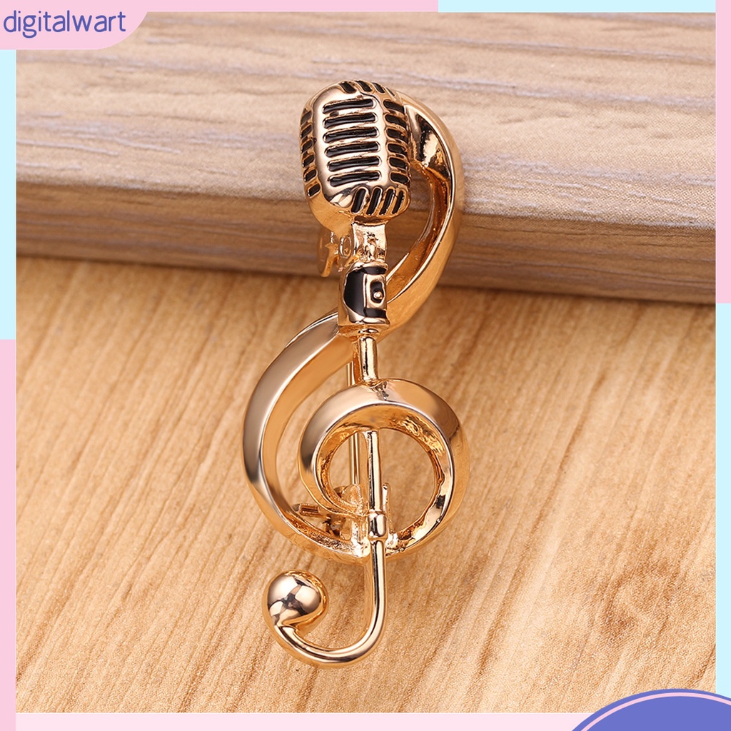 {digitalwart} Ghim Cài Áo Bằng Hợp Kim Màu Vàng / Bạc Hình Nốt Nhạc Cho Tiệc Tùng