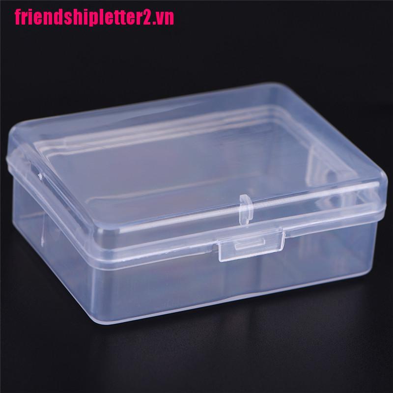 Set 2 hộp nhựa trong suốt hình vuông nhỏ đa năng dùng trưng bày