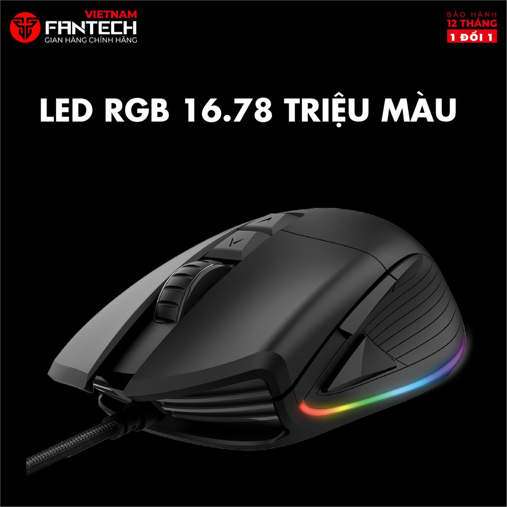 Chuột Gaming Cao Cấp FANTECH UX1 HERO 16000DPI LED RGB 16,8 Triệu Màu 8 Phím Macro Phần Mềm Tùy Chỉnh Riêng - Chính Hãng