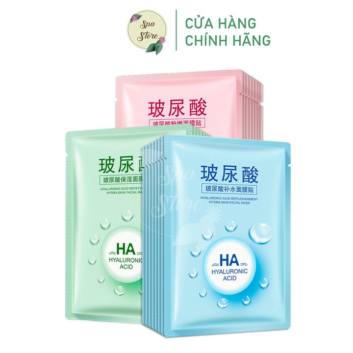 Mặt Nạ Giấy HA Hyaluronic Acid Images Cao Cấp Chính Hãng Dưỡng Da Cấp Ẩm Mịn Màng Hồng Xanh Lá Xanh Dương Miếng 25G