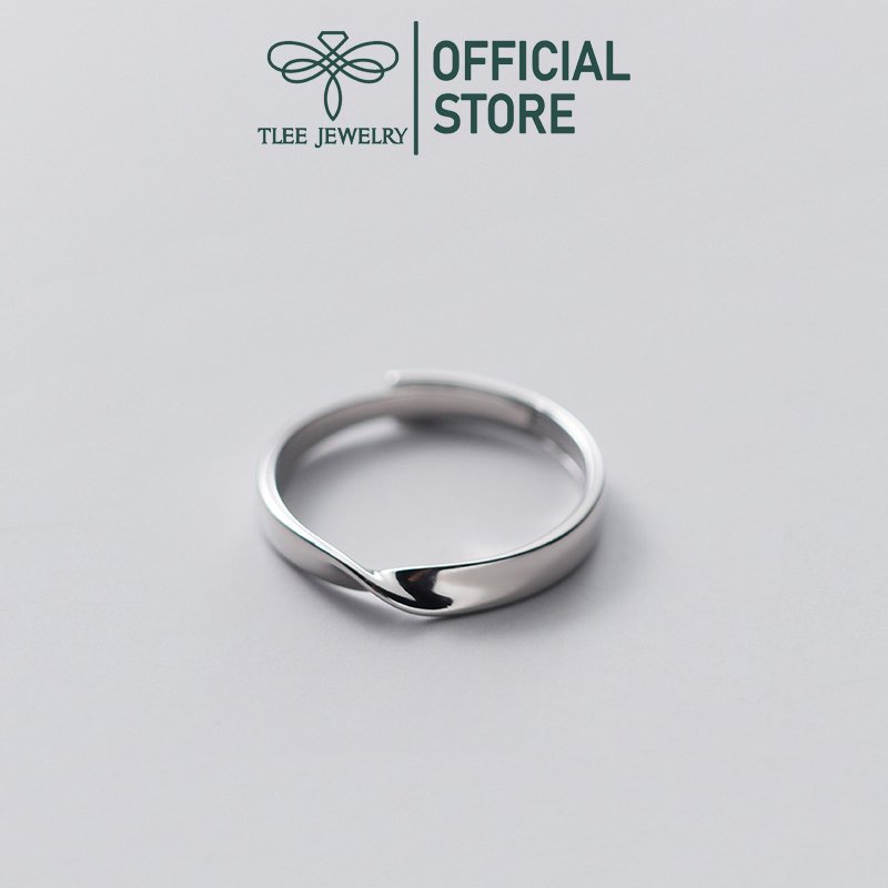 Nhẫn bạc TLEE mẫu xoắn thắt freesize đeo đôi, đeo nhóm TleeJewelry A0249