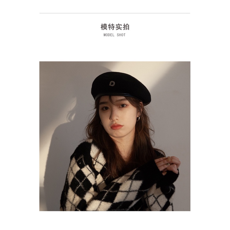 Mũ nồi beret bằng vải len thời trang thu đông dành cho nữ