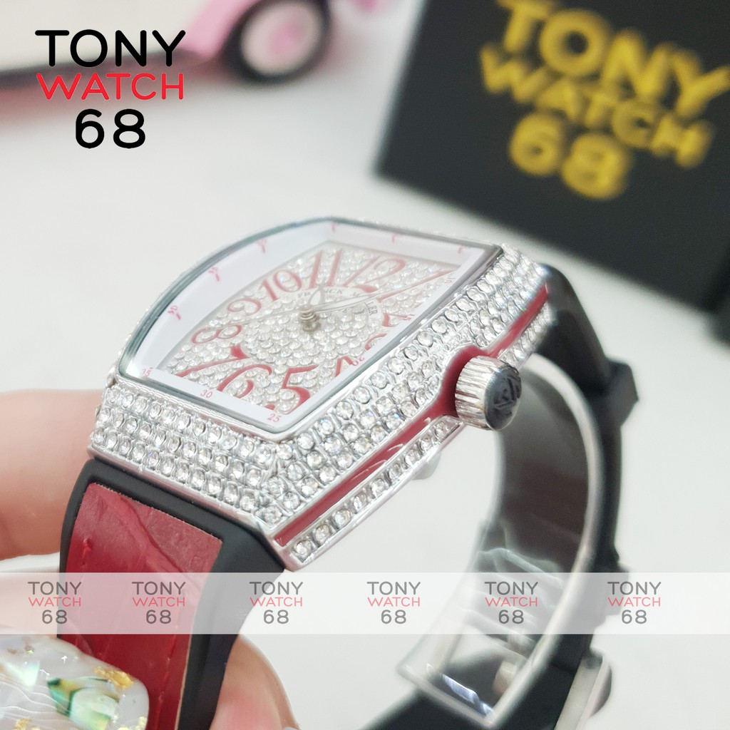 Đồng hồ nữ FM mặt bầu dục đính đá dây cao su bọc da sang chảnh chống nước Winsley | BigBuy360 - bigbuy360.vn