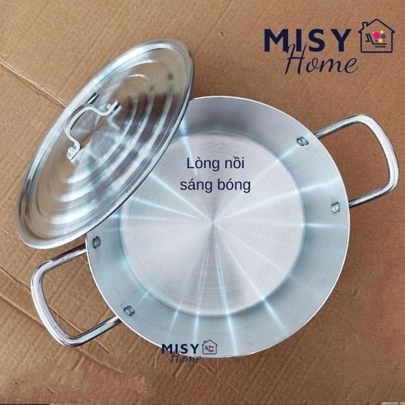 Nồi luộc gà to 30 28 26cm dày xoong cỡ lớn thân cao hợp kim nhôm cao cấp đun bếp ga Misy home