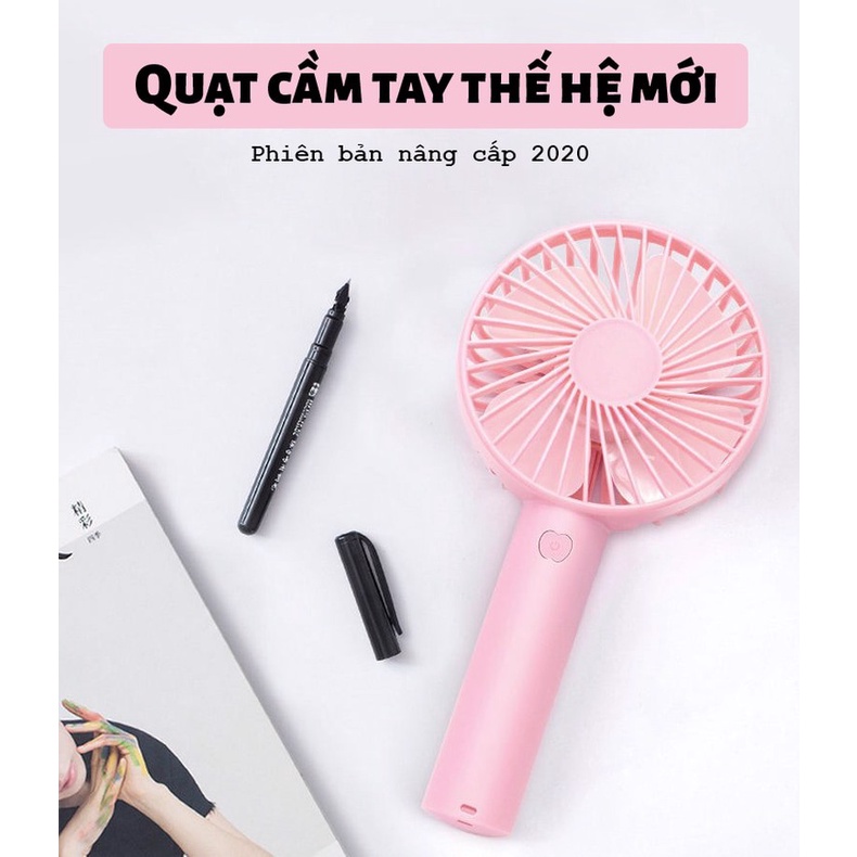 QUẠT TÍCH ĐIỆN CẦM TAY MINI FAN SIMPLE - 3 CHẾ ĐỘ QUẠT SIÊU MÁT - TẶNG ĐẾ ĐỂ BÀN + PIN QUẠT + CÁP SẠC