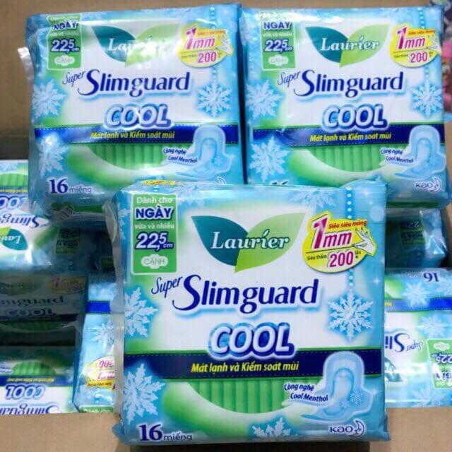 [ Combo] 4 gói Laurier Slimguard COOL băng vệ sinh cao cấp gói 16 m