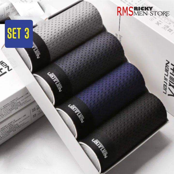 Thanh Lí  Hộp 4 Quần Lót Nam Boxer ( quần sịp đùi ) Cao Cấp xuất Âu