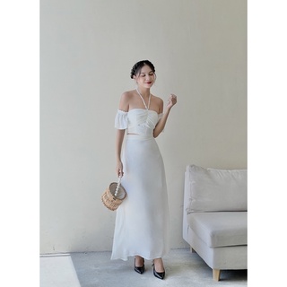 Set lụa dịu dàng July, kiểu trễ vai dịu dàng,chất lụa thoáng mát