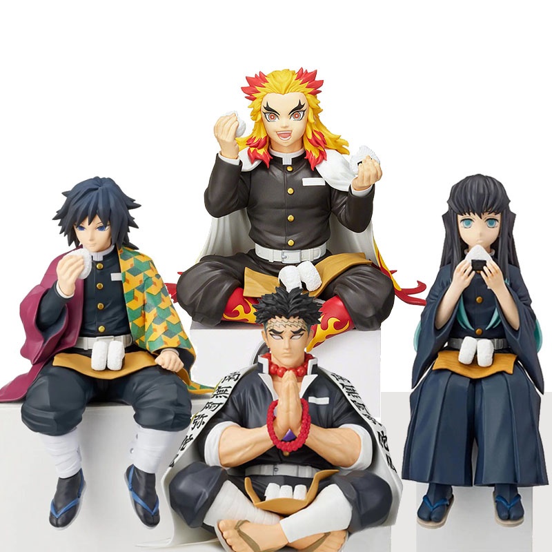 Đồ trang trí Nhân Vật Anime Tanjirou Giyuu Kaanawo Inosuke Bằng PVC Để Bàn Trang Trí
