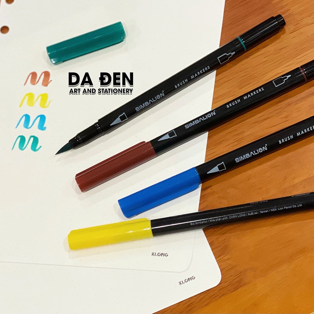 [DA ĐEN] P2-Bút Cọ 2 Đầu Simbalion Dual Brush Pen